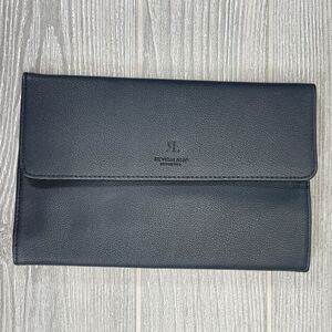 RevitaLash Faux Leather Pouch Magnetic Trifold Black Cosmetic Makeup Bag